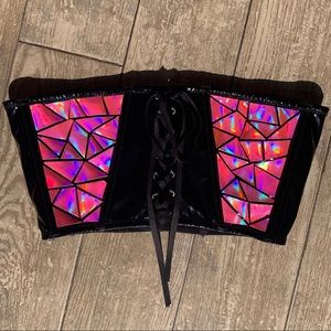 Cropped Lace Up Corset